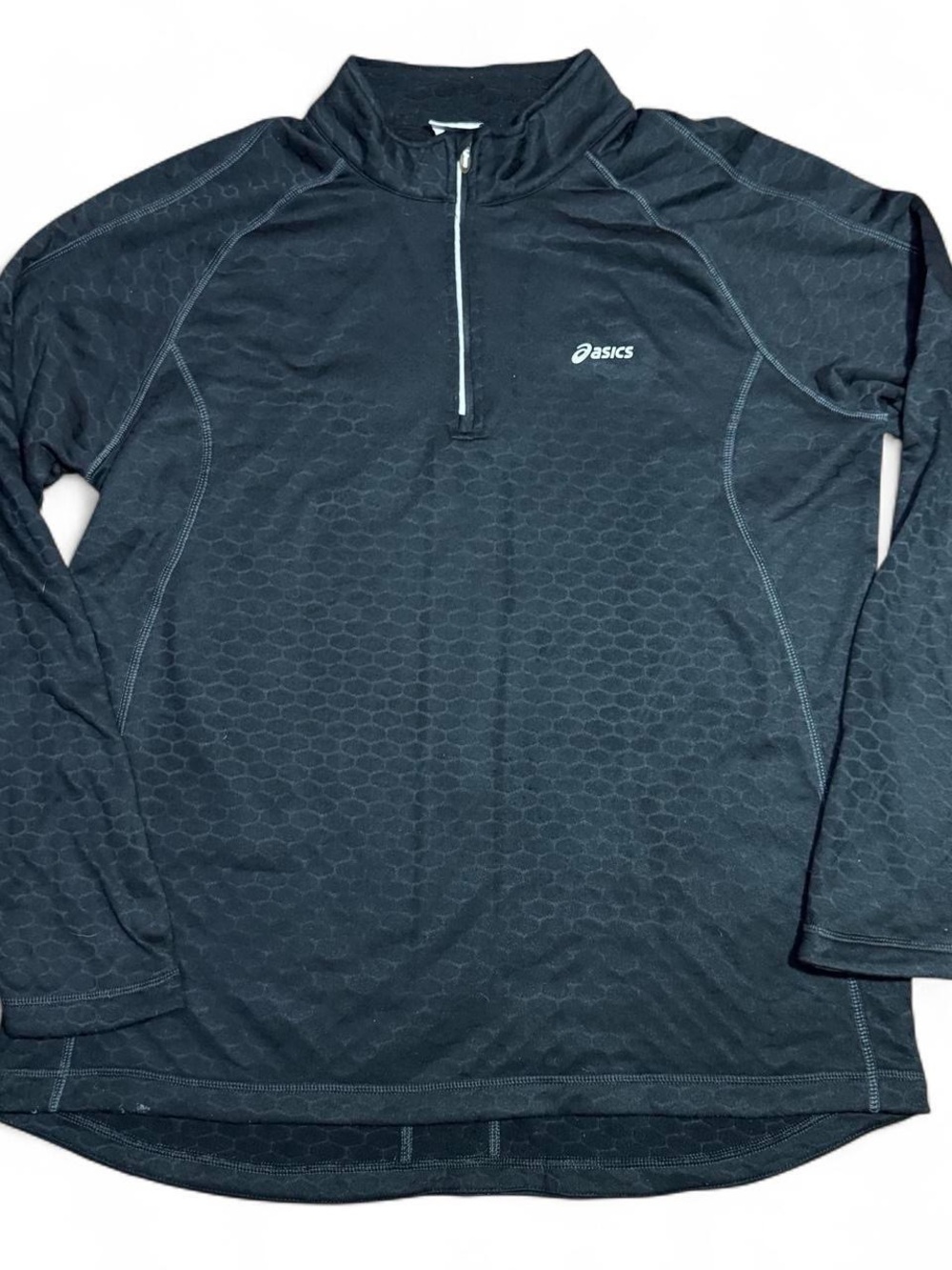 Asics Men’s Black Long-Sleeve Quarter-Zip Rash Guard